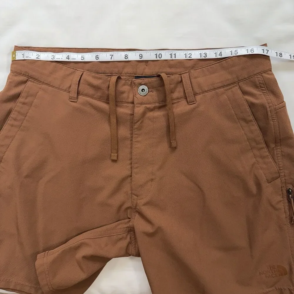 The North Face Rolling Sun Shorts Size 34 Rust Brown Packable Hiking Outdoor